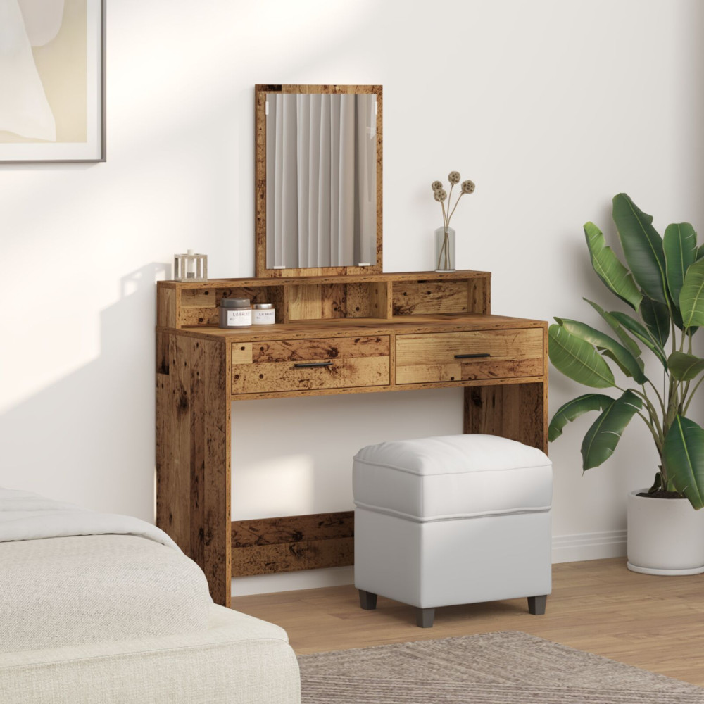Produktbild för Smyckebord Gammalt trä 100 x 41 x 140 cm Konstruerat trä
