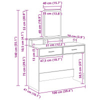 Produktbild för Smyckebord Artisan Ek 100 x 41 x 140 cm Konstruerat trä