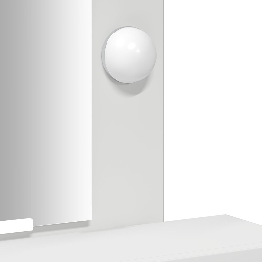 Produktbild för Smyckebord med låda Vit 50 x 41 x 140 cm Konstruerat trä