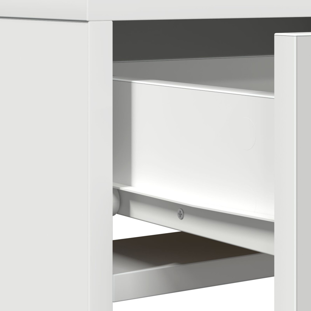 Produktbild för Smyckebord med låda Vit 50 x 41 x 140 cm Konstruerat trä