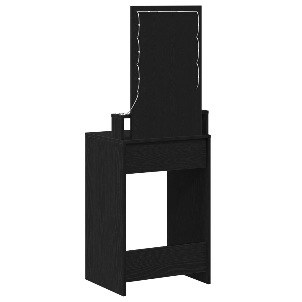 Produktbild för Smyckebord med låda Svart 50 x 41 x 140 cm Konstruerat trä