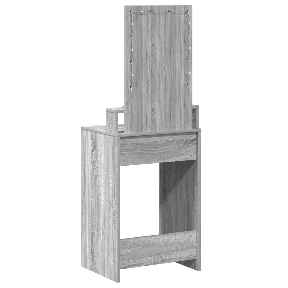 Produktbild för Smyckebord med låda Grå 50 x 41 x 140 cm Konstruerat trä