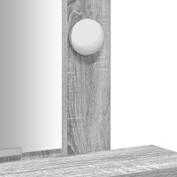 Produktbild för Smyckebord med låda Grå 50 x 41 x 140 cm Konstruerat trä