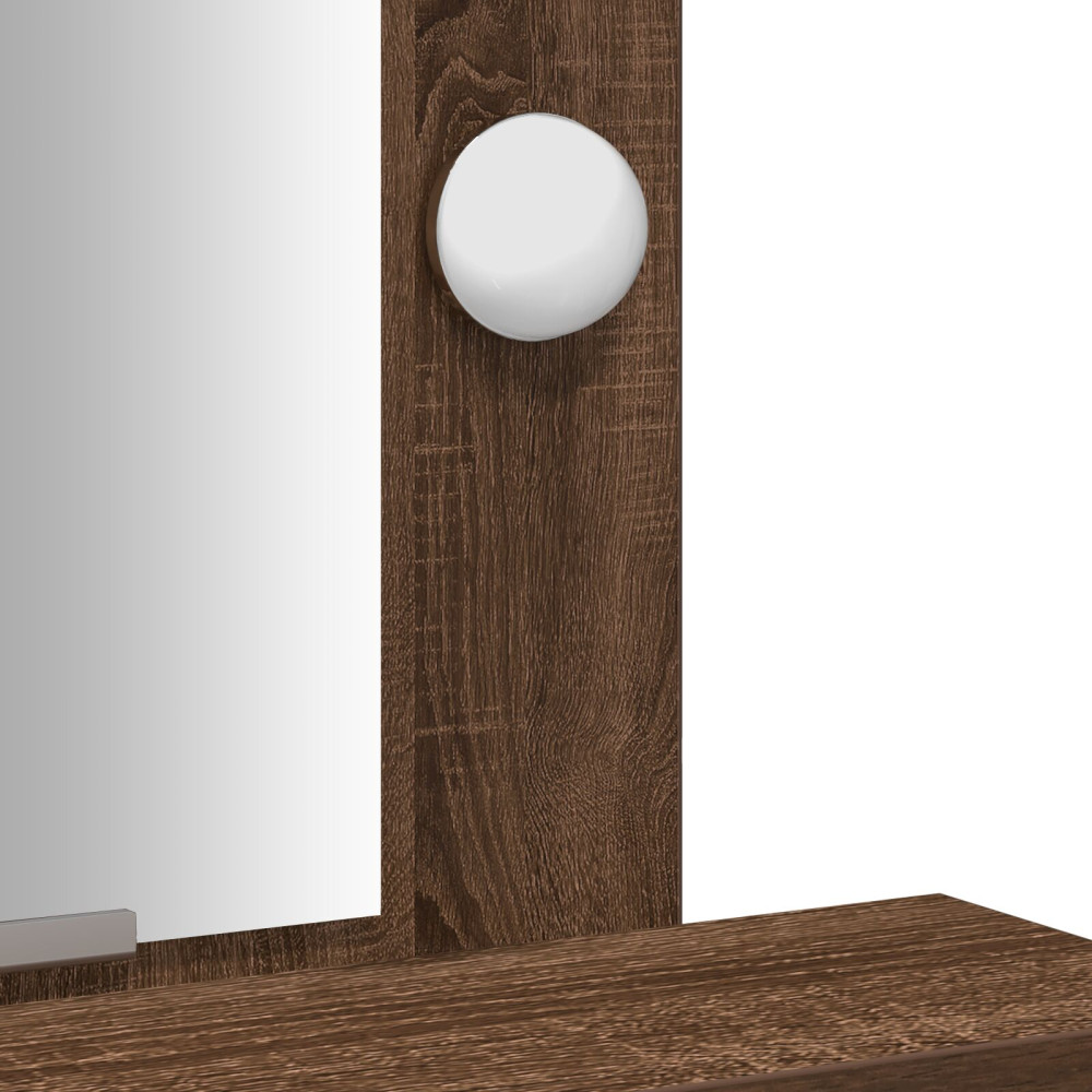 Produktbild för Smyckebord med låda Brun 50 x 41 x 140 cm Konstruerat trä