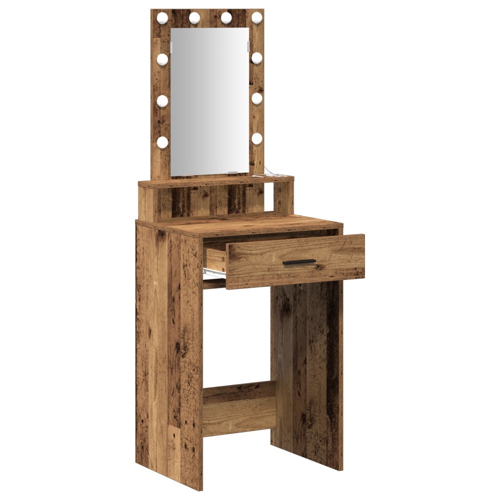 Produktbild för Smyckebord med låda Brun 50 x 41 x 140 cm Konstruerat trä