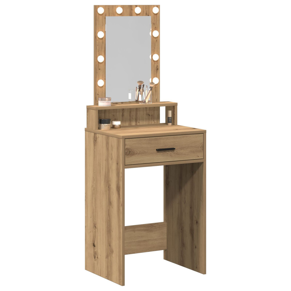 Produktbild för Smyckebord med låda Brun 50 x 41 x 140 cm Konstruerat trä