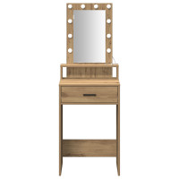 Produktbild för Smyckebord med låda Brun 50 x 41 x 140 cm Konstruerat trä