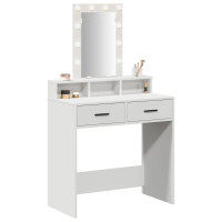 Produktbild för Smyckebord med låda Vit 79 x 41 x 140 cm Konstruerat trä