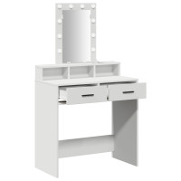 Produktbild för Smyckebord med låda Vit 79 x 41 x 140 cm Konstruerat trä