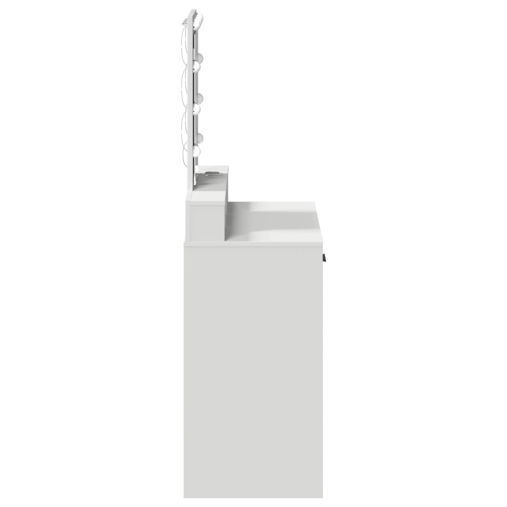 Produktbild för Smyckebord med låda Vit 79 x 41 x 140 cm Konstruerat trä