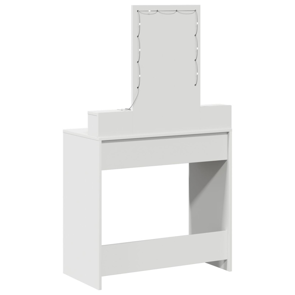 Produktbild för Smyckebord med låda Vit 79 x 41 x 140 cm Konstruerat trä
