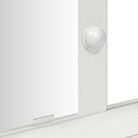 Produktbild för Smyckebord med låda Vit 79 x 41 x 140 cm Konstruerat trä