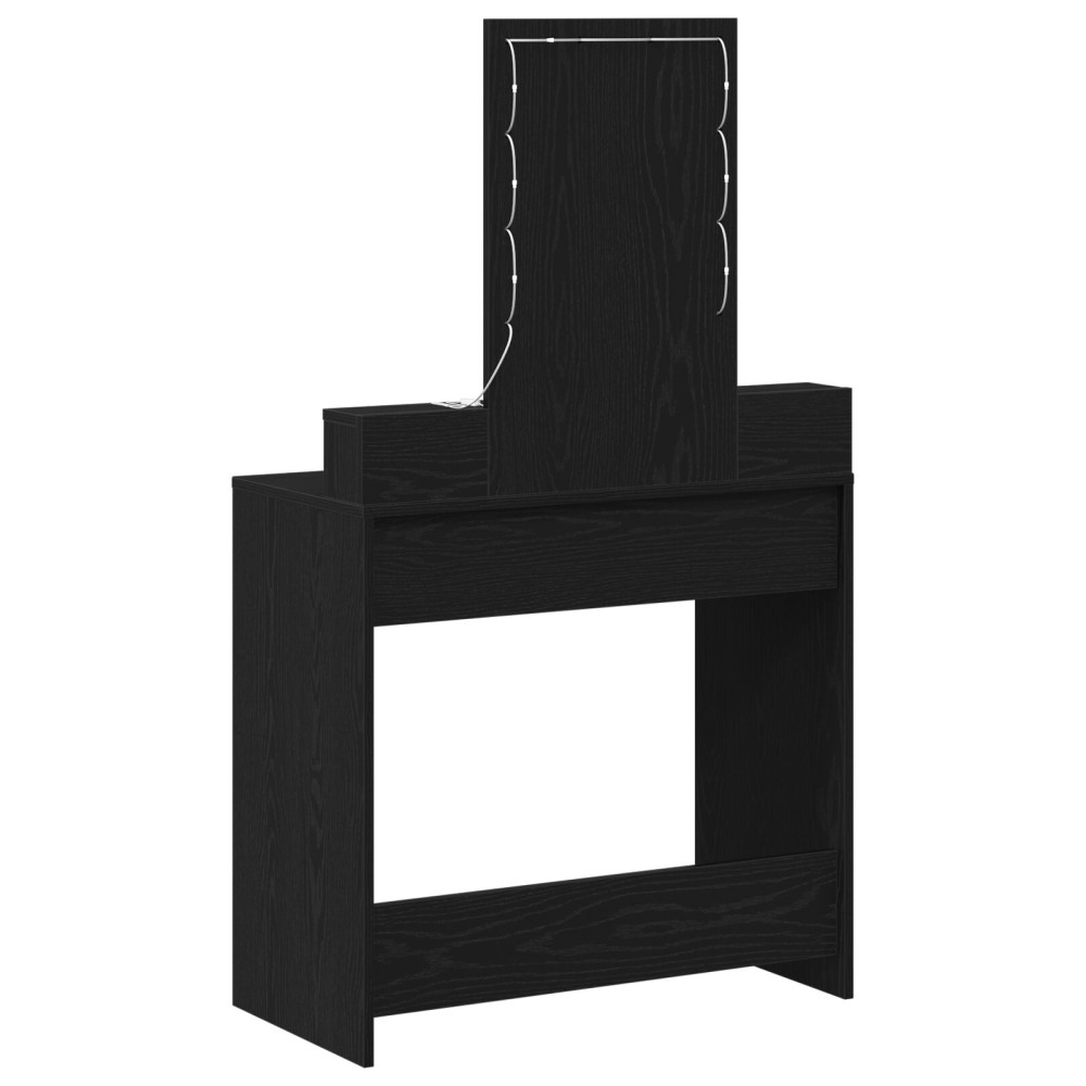 Produktbild för Smyckebord med låda Svart 79 x 41 x 140 cm Konstruerat trä