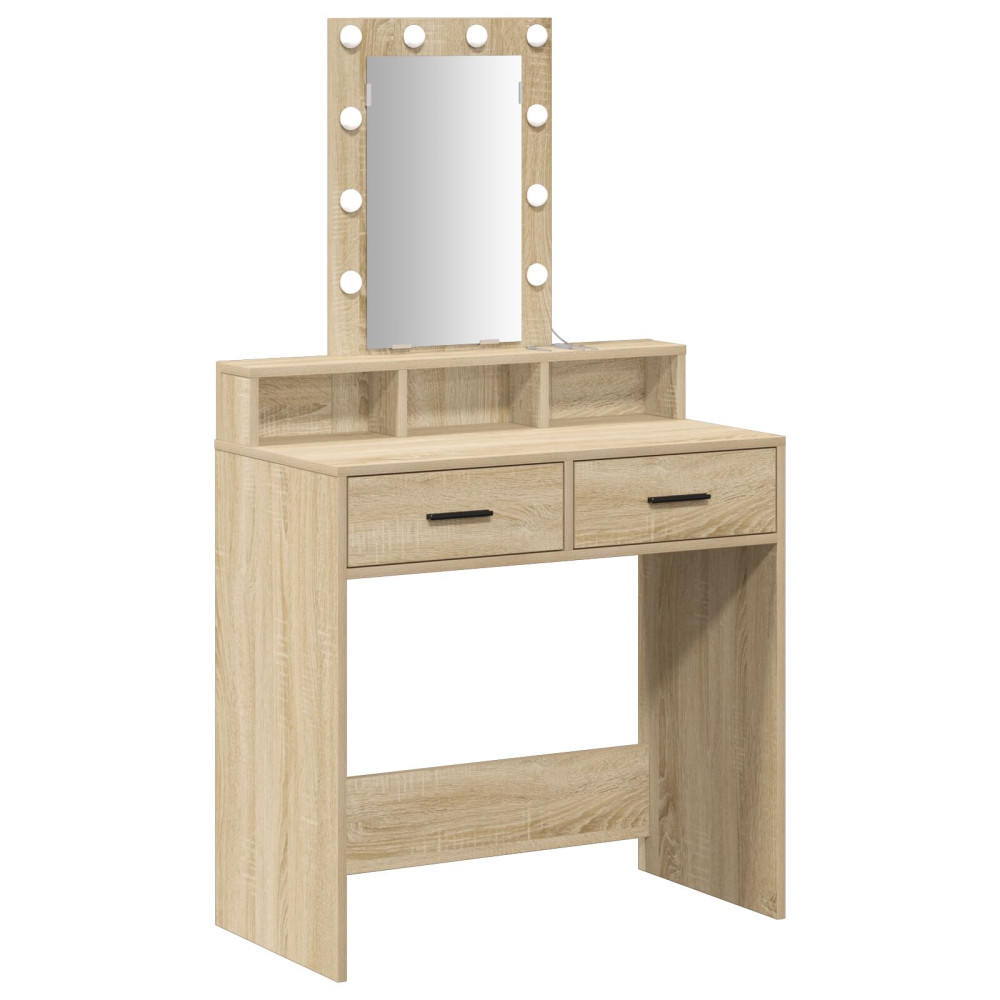 Produktbild för Smyckebord med låda Brun 79 x 41 x 140 cm Konstruerat trä