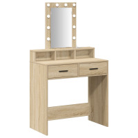 Produktbild för Smyckebord med låda Brun 79 x 41 x 140 cm Konstruerat trä