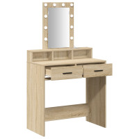 Produktbild för Smyckebord med låda Brun 79 x 41 x 140 cm Konstruerat trä