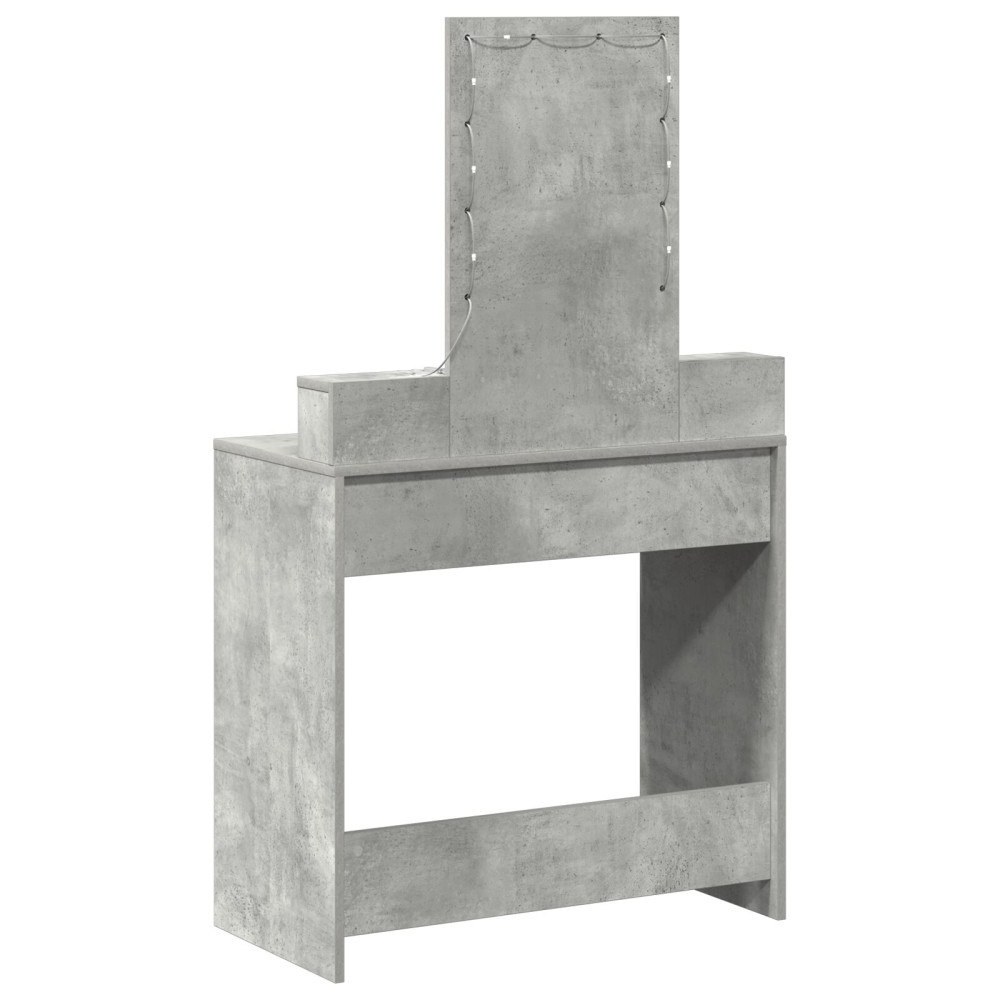 Produktbild för Smyckebord med låda Grå 79 x 41 x 140 cm Konstruerat trä