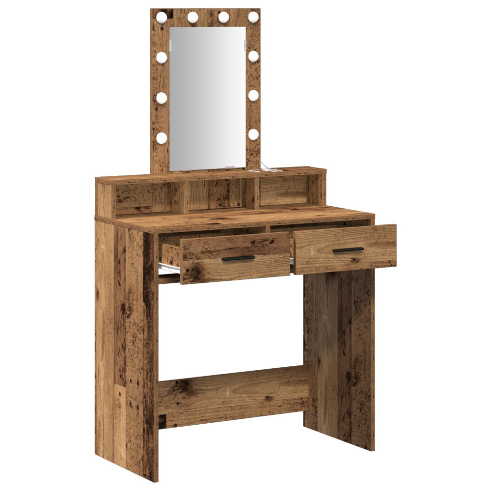 Produktbild för Smyckebord med låda Brun 79 x 41 x 140 cm Konstruerat trä