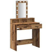 Produktbild för Smyckebord med låda Brun 79 x 41 x 140 cm Konstruerat trä
