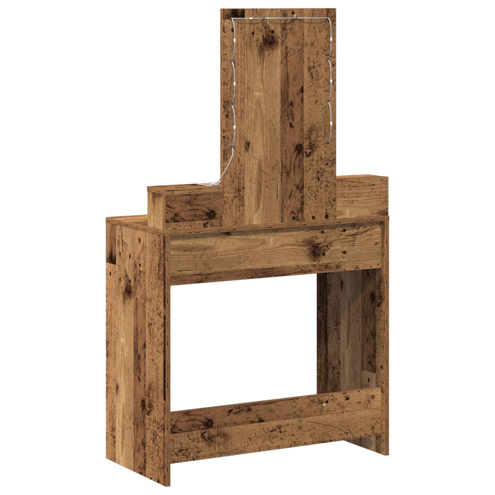 Produktbild för Smyckebord med låda Brun 79 x 41 x 140 cm Konstruerat trä