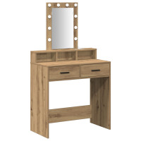 Produktbild för Smyckebord med låda Brun 79 x 41 x 140 cm Konstruerat trä
