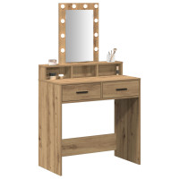 Produktbild för Smyckebord med låda Brun 79 x 41 x 140 cm Konstruerat trä