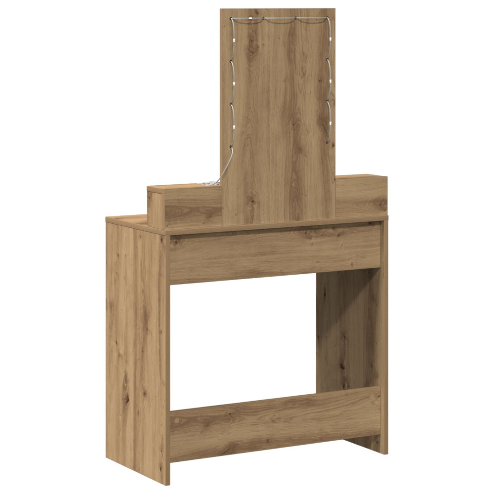 Produktbild för Smyckebord med låda Brun 79 x 41 x 140 cm Konstruerat trä
