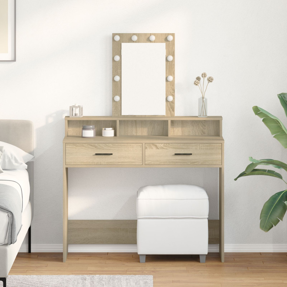 Produktbild för Smyckebord med låda Brun 100 x 41 x 140 cm Konstruerat trä