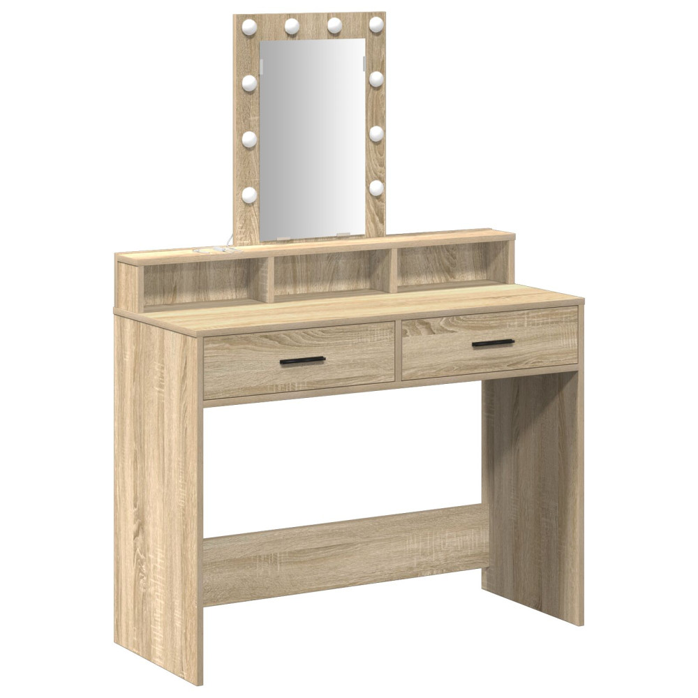 Produktbild för Smyckebord med låda Brun 100 x 41 x 140 cm Konstruerat trä