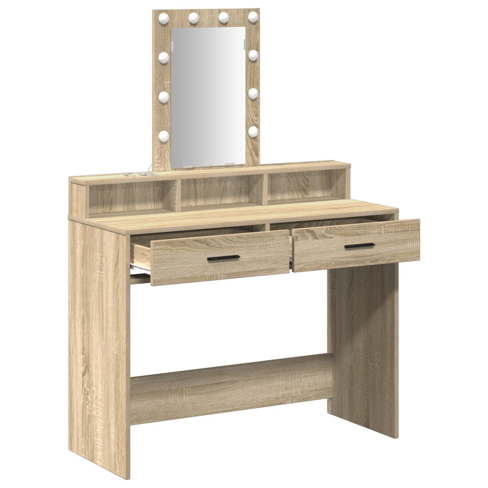 Produktbild för Smyckebord med låda Brun 100 x 41 x 140 cm Konstruerat trä