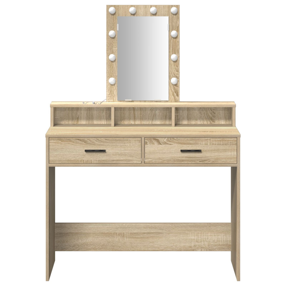 Produktbild för Smyckebord med låda Brun 100 x 41 x 140 cm Konstruerat trä