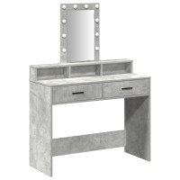 Produktbild för Smyckebord med låda Grå 100 x 41 x 140 cm Konstruerat trä
