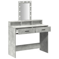 Produktbild för Smyckebord med låda Grå 100 x 41 x 140 cm Konstruerat trä