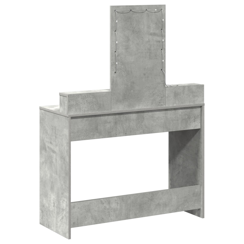Produktbild för Smyckebord med låda Grå 100 x 41 x 140 cm Konstruerat trä