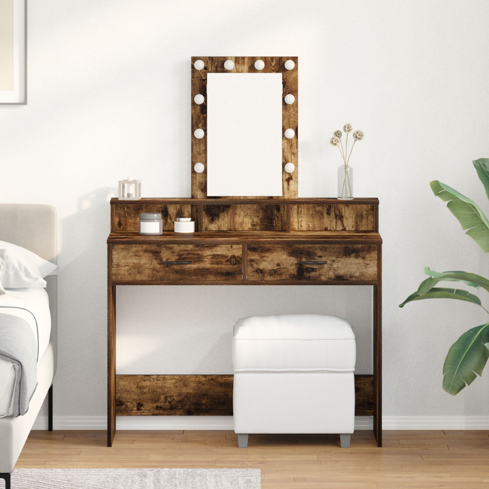 Produktbild för Smyckebord med låda Brun 100 x 41 x 140 cm Konstruerat trä