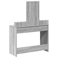 Produktbild för Smyckebord med låda Grå 100 x 41 x 140 cm Konstruerat trä