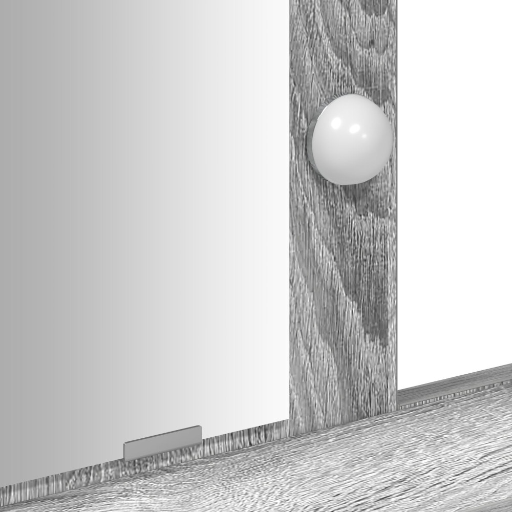 Produktbild för Smyckebord med låda Grå 100 x 41 x 140 cm Konstruerat trä