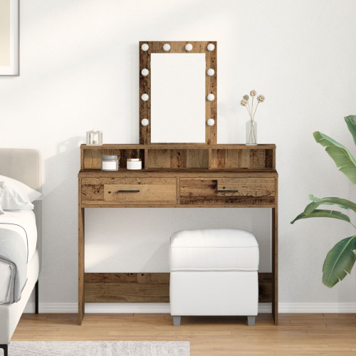 vidaXL Smyckebord med låda Brun 100 x 41 x 140 cm Konstruerat trä