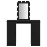 Produktbild för Smyckebord med lagring Svart 102 x 33 x 135 cm Konstruerat trä