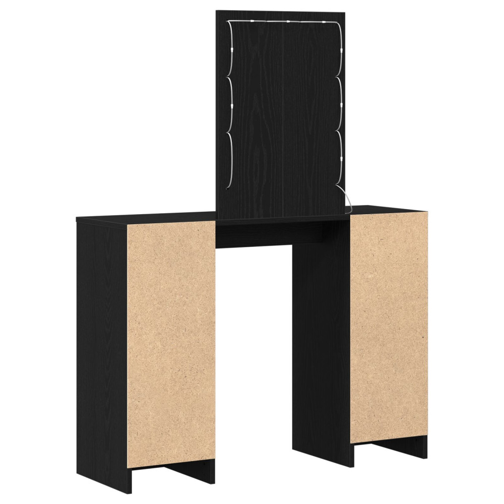 Produktbild för Smyckebord med lagring Svart 102 x 33 x 135 cm Konstruerat trä