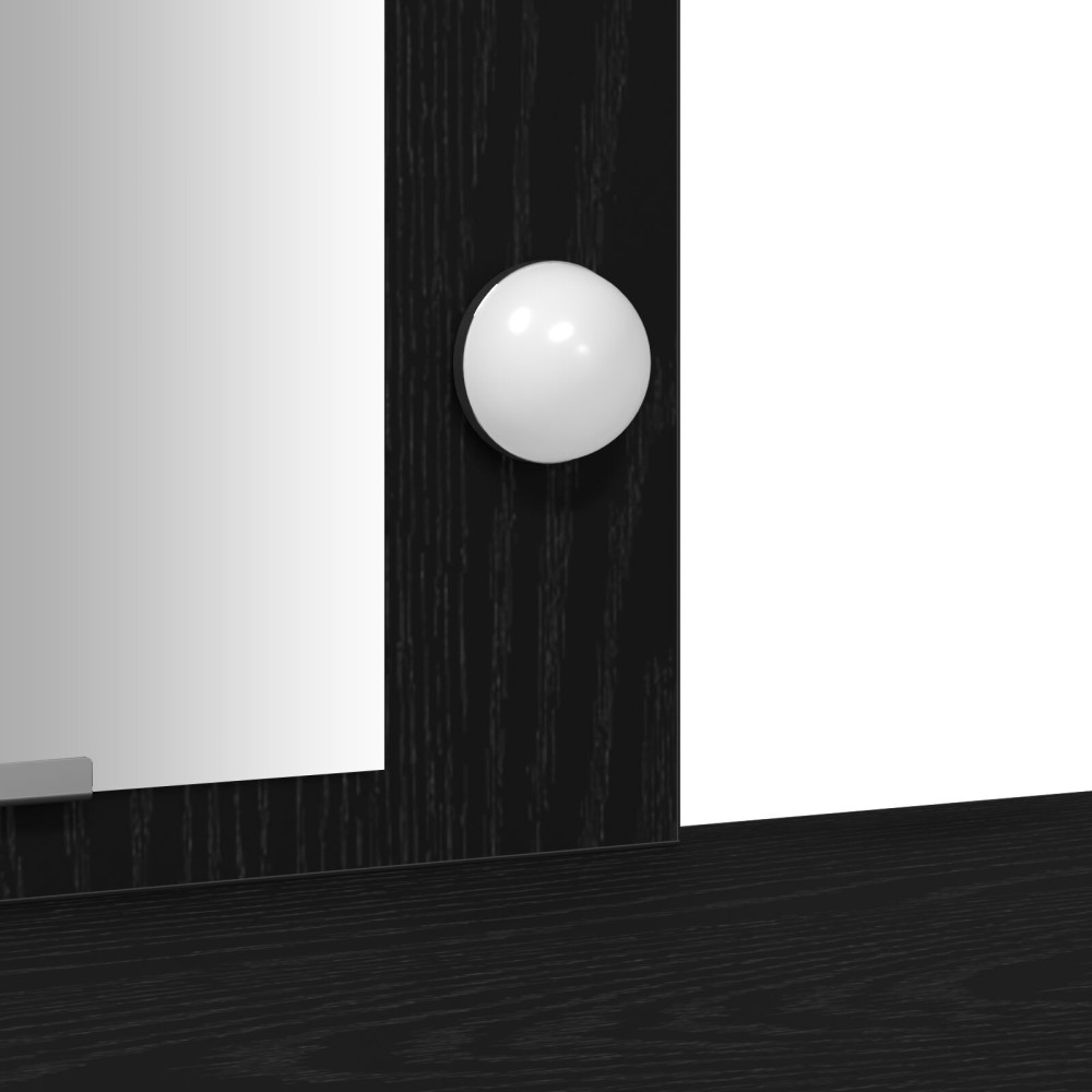 Produktbild för Smyckebord med lagring Svart 102 x 33 x 135 cm Konstruerat trä