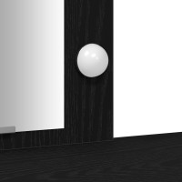 Produktbild för Smyckebord med lagring Svart 102 x 33 x 135 cm Konstruerat trä