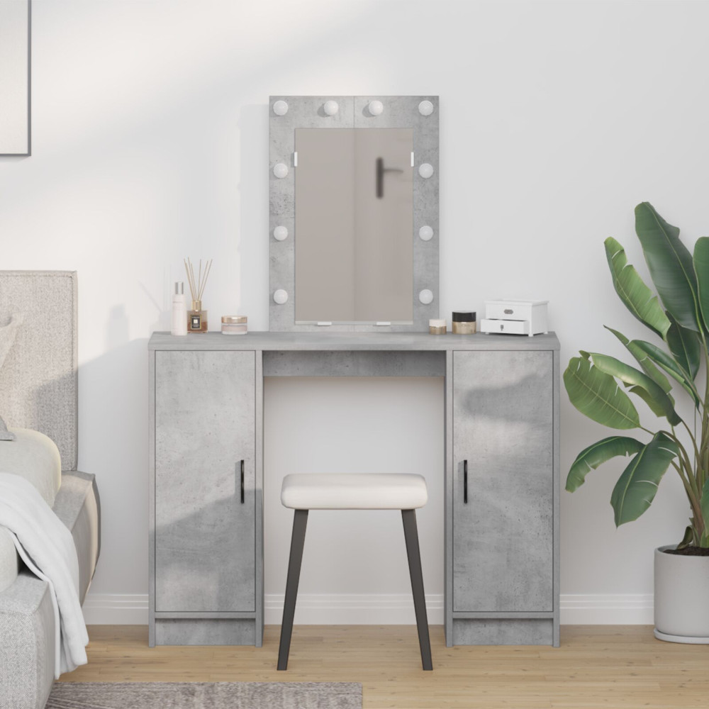 Produktbild för Smyckebord med dörr Ljusgrå 102 x 33 x 135 cm Konstruerat trä