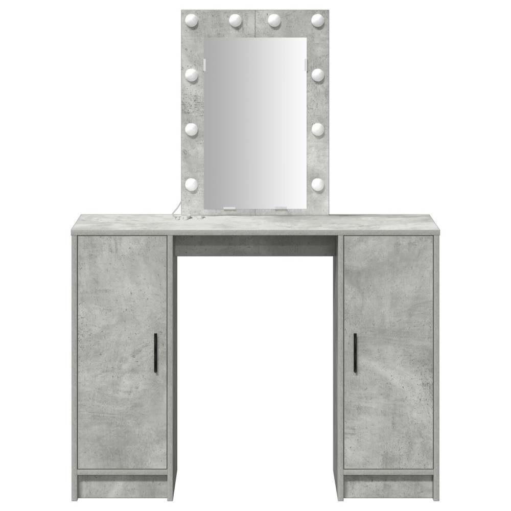 Produktbild för Smyckebord med dörr Ljusgrå 102 x 33 x 135 cm Konstruerat trä