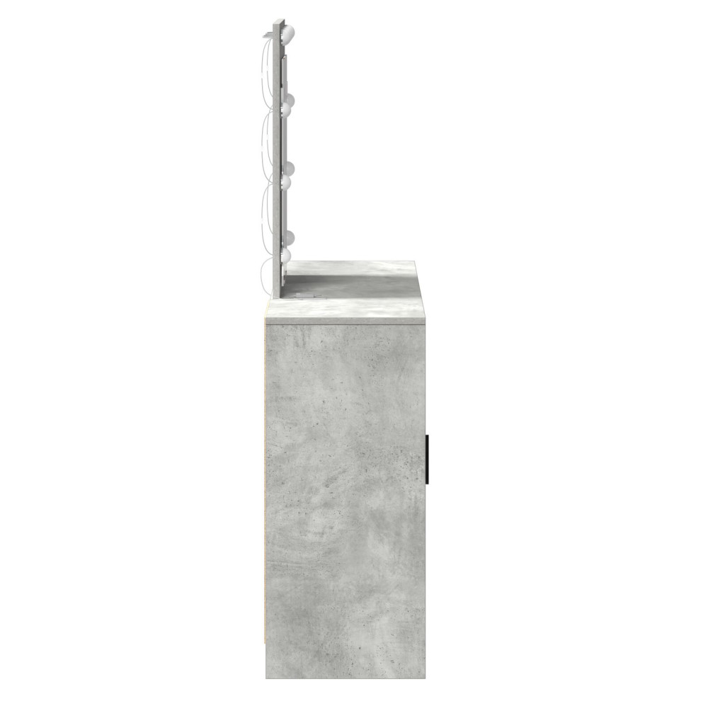 Produktbild för Smyckebord med dörr Ljusgrå 102 x 33 x 135 cm Konstruerat trä