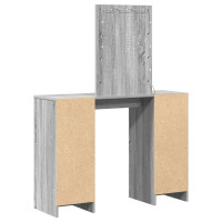 Produktbild för Smyckebord med lagring Grå 102 x 33 x 135 cm Konstruerat trä
