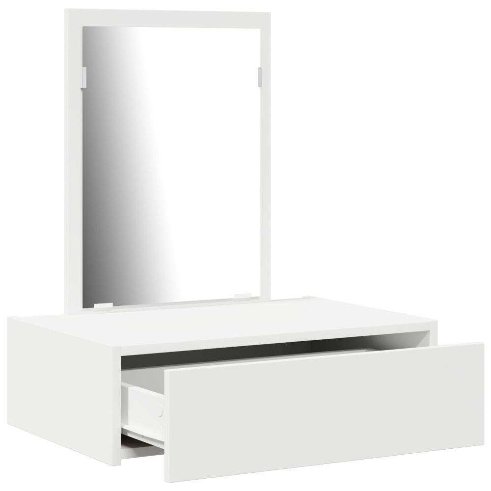 Produktbild för Smyckebord med låda Vit 60 x 40 x 70 cm Konstruerat trä