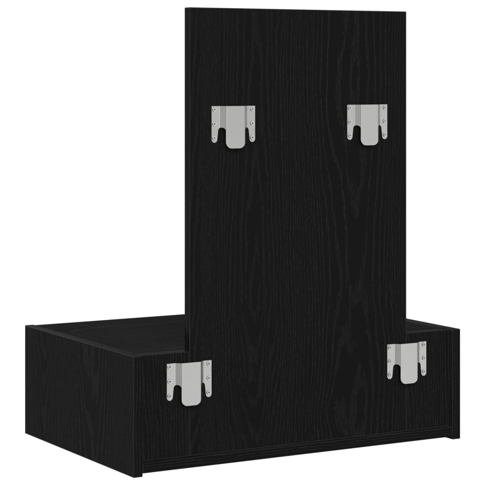 Produktbild för Smyckebord med låda Svart 60 x 40 x 70 cm Konstruerat trä