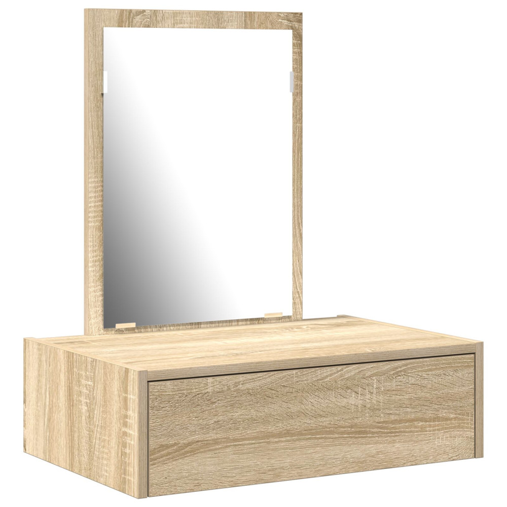 Produktbild för Smyckebord med låda Brun 60 x 40 x 70 cm Konstruerat trä