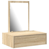 Produktbild för Smyckebord med låda Brun 60 x 40 x 70 cm Konstruerat trä